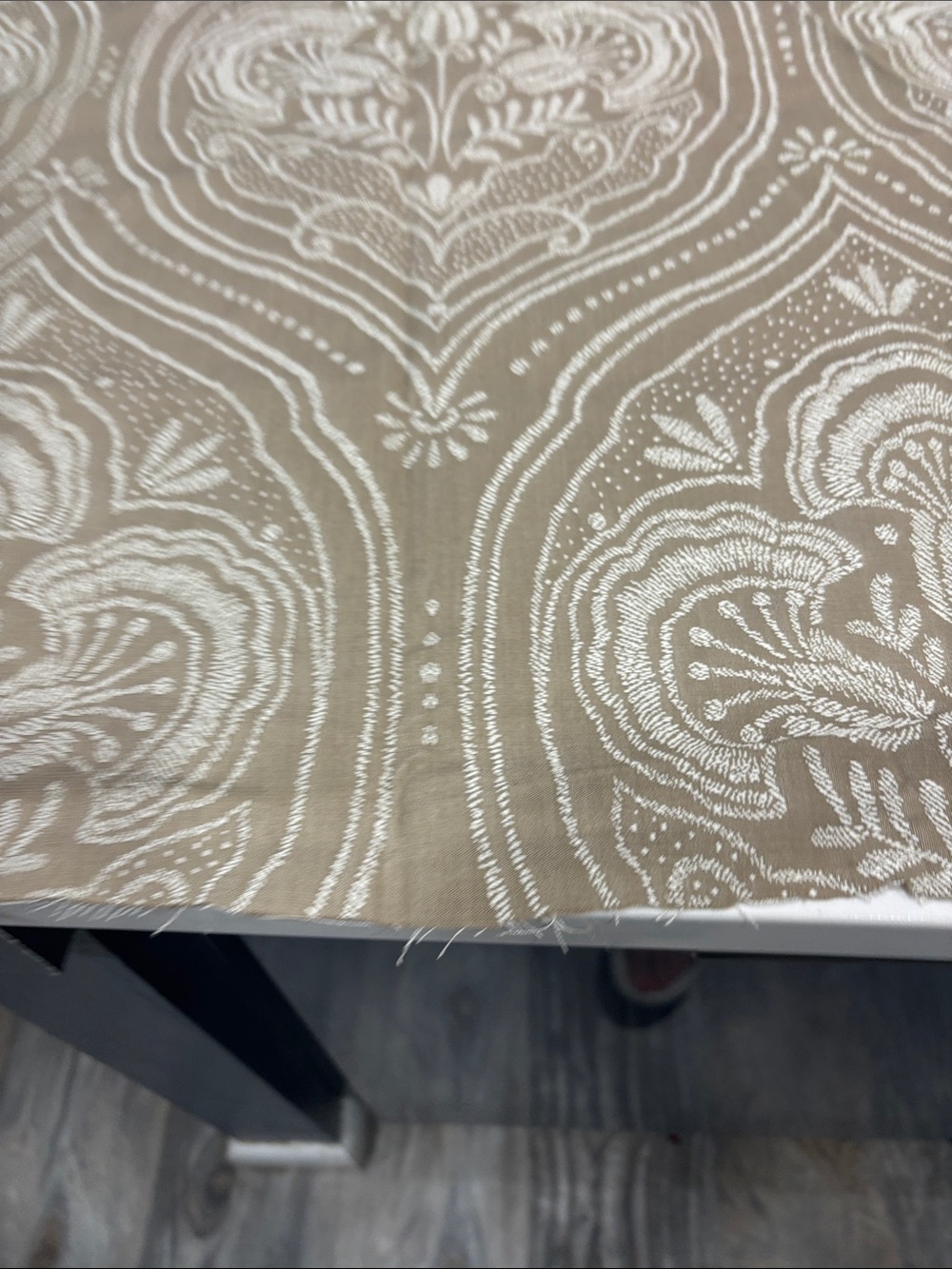 Beige and White Paisley fabricNeutral Home Dining Décor